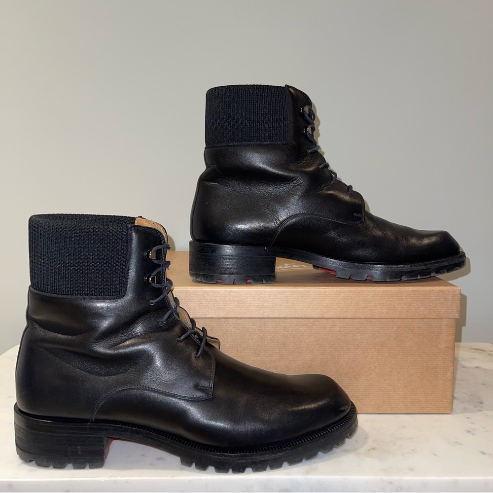 Christian Louboutin Black Leather Men's Boots 43